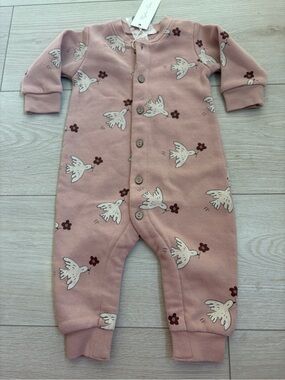 Rylee + Cru Pink Dove Print One-Piece for Kids